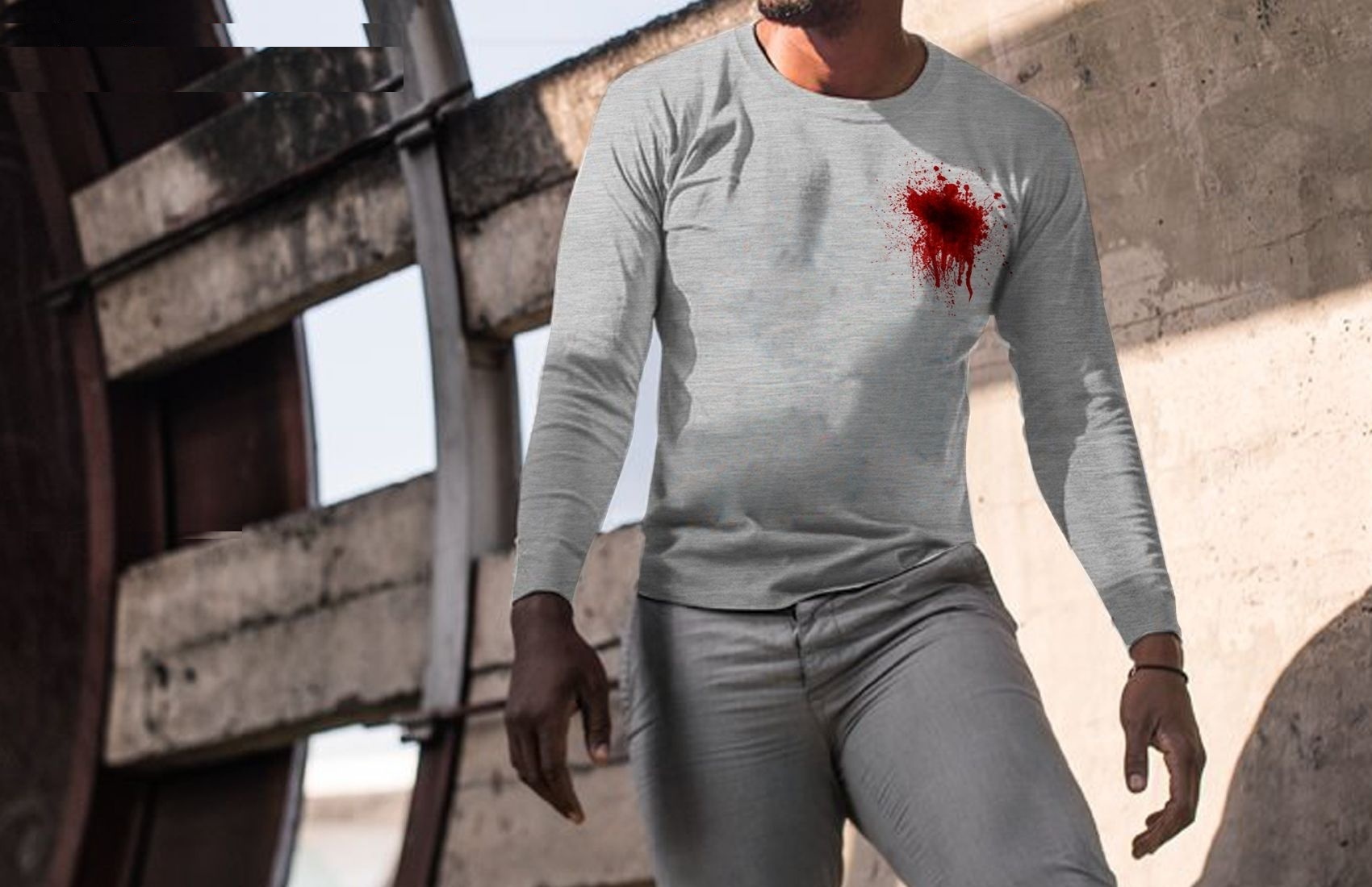 تی شرت آستین بلند مردانه طرح Blood کد AL79- نهایت خرید