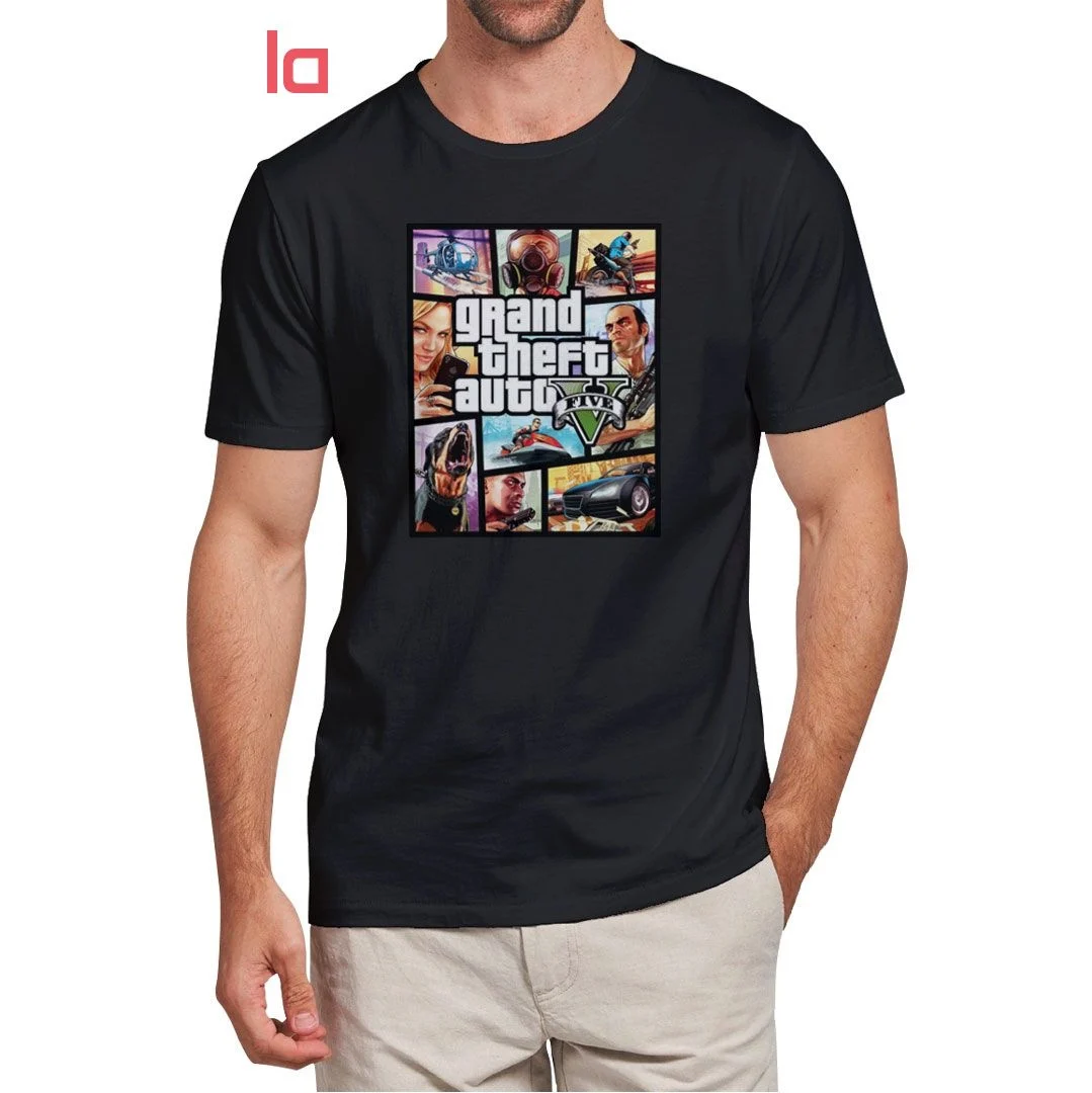 تیشرت مردانه طرح GTAV رنگ مشکی- نهایت خرید