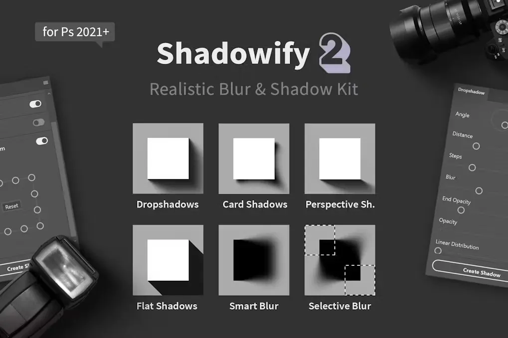 دانلود اکشن فتوشاپ ساخت سایه حرفه ای Shadowify 2 – Realistic Blur & Shadow Kit -نهایت خرید