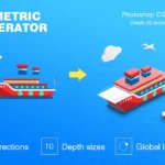دانلود پکیج آبجکت سه بعدی برای فتوشاپ + اکشن Isometric Illustration – 3D Generator-نهایت خرید