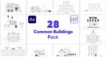 دانلود پروژه آماده افتر افکت : پکیج موشن گرافیک ساختمان Common Buildings