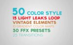 دانلود پکیج افکت رنگی افتر افکت + ترنزیشن + پریست Color Pack With Light Leaks-نهایت خرید