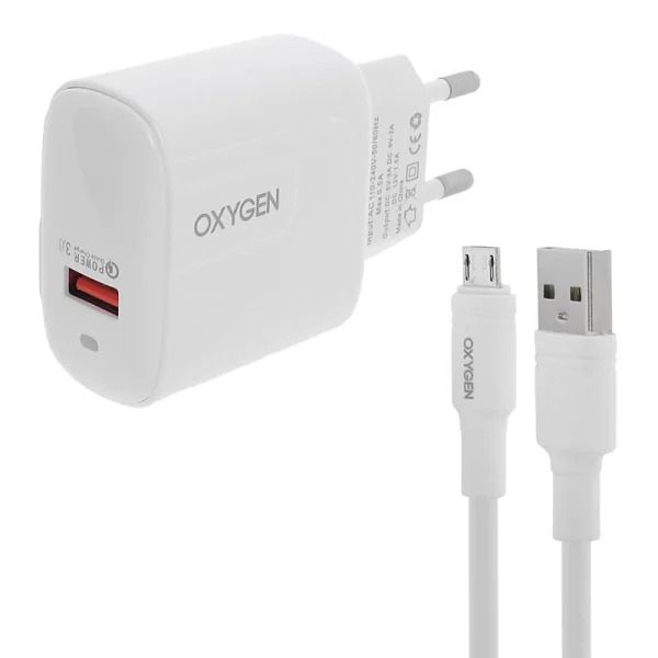 شارژر دیواری اکسیژن مدل CH4 به همراه کابل MicroUSB