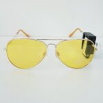 عینک شیشه زرد لنز UV400 و پولاریزه ، کیفیت فوق العاده عالی لنزها و فرِیم