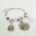 دستبند پاندورا نقره ای آویز استیل ، فوق العاده ترند و خوشگل ، فری سایز